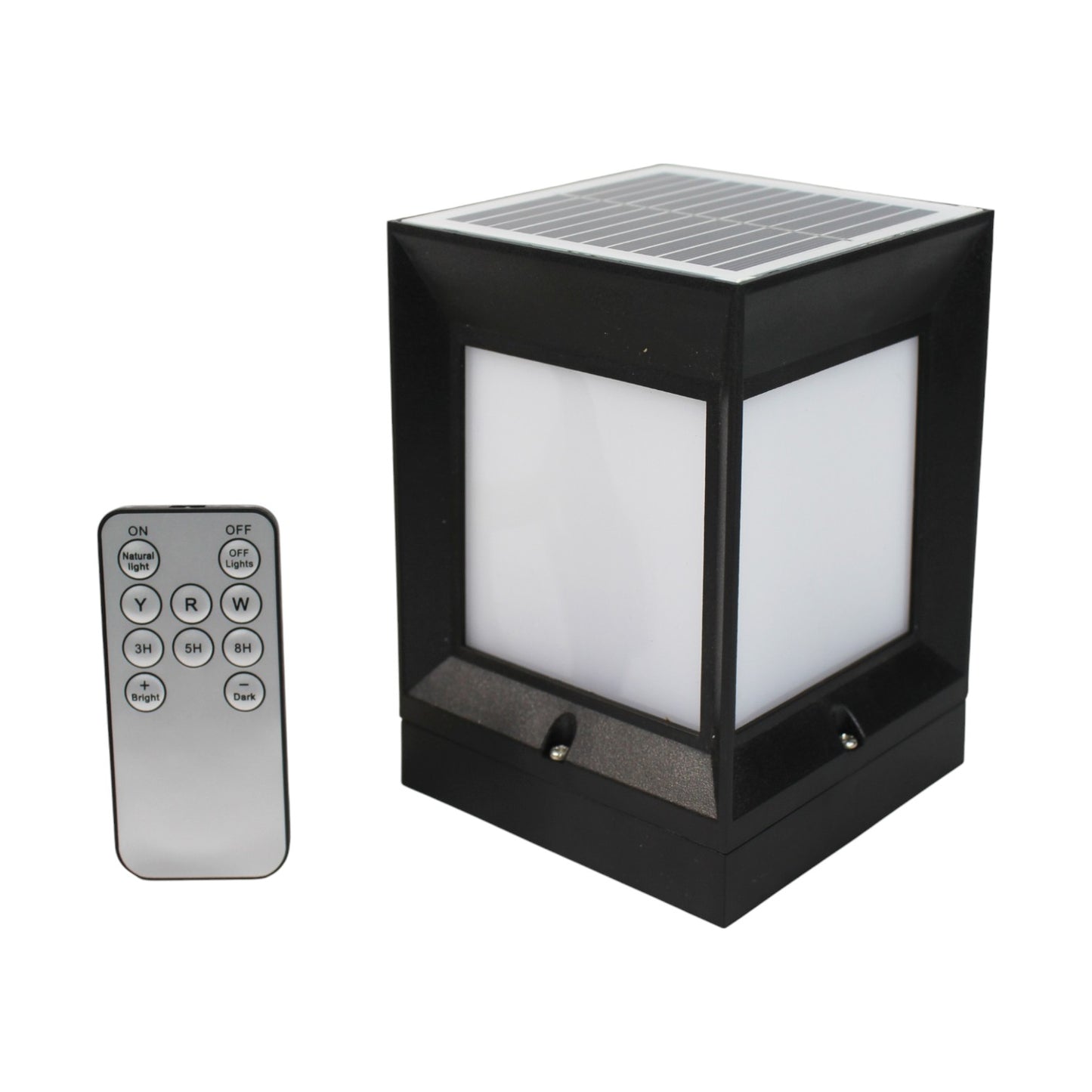 Solarlampe Pfosten Lampe Zaunbeleuchtung Pfostenleuchte 10x10x14 cm mit Fernbedienung Solarleuchte 3,7V 1200 mAh