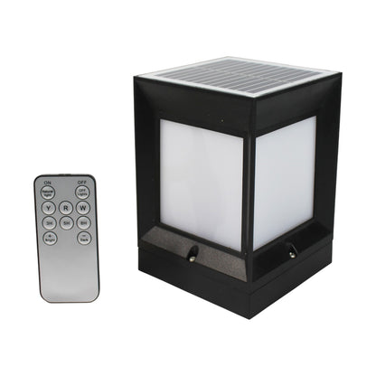 Solarlampe Pfosten Lampe Zaunbeleuchtung Pfostenleuchte 10x10x14 cm mit Fernbedienung Solarleuchte 3,7V 1200 mAh