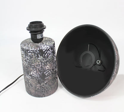 Tischlampe Pilz 23x30 cm Keramik in Steinoptik Nachttischlampe Tischleuchte