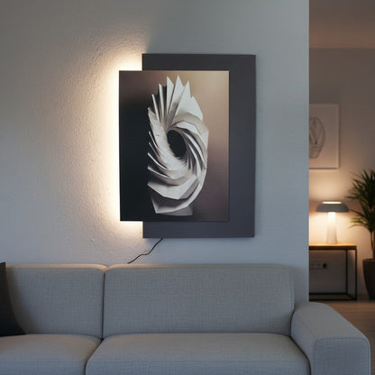 LED Wandbild mit indirekter Beleuchtung, modernes Wandbild mit Licht, USB, Fernbedienung, 60×80 cm WD006