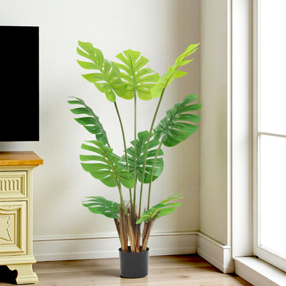Kunstpflanze Monstera künstliche Pflanze im Topf Zimmerpflanze Dekopflanze