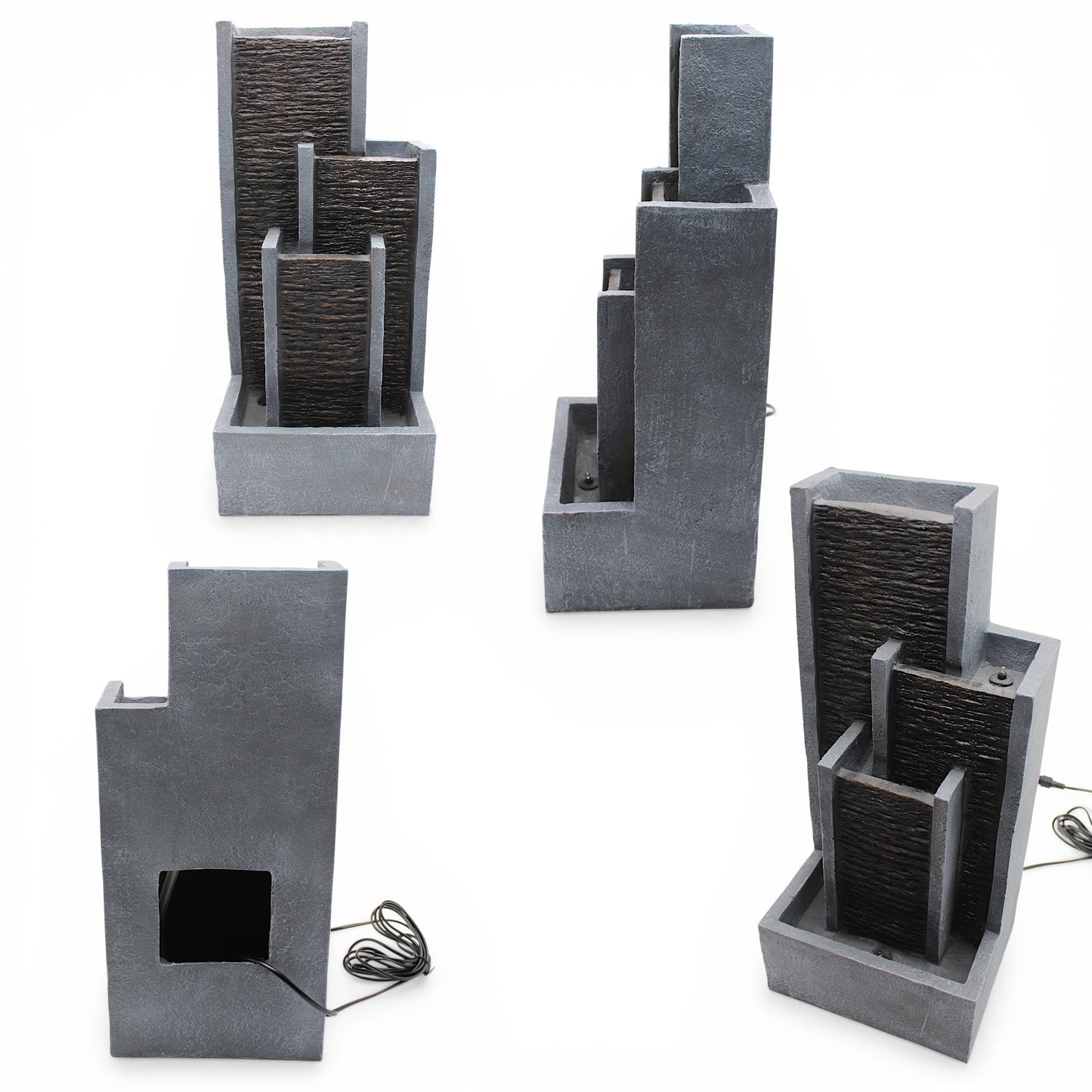 Springbrunnen Wasserwand Zimmerbrunnen mit LED Beleuchtung 48,5 cm Balkonbrunnen Wasserspiel BK914 Gartenbrunnen