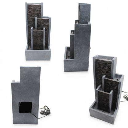 Springbrunnen Wasserwand Zimmerbrunnen mit LED Beleuchtung 48,5 cm Balkonbrunnen Wasserspiel BK914 Gartenbrunnen