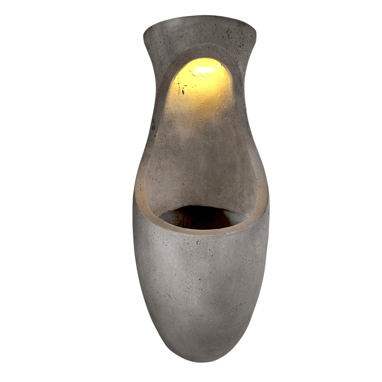 Design Pflanzkübel mit Solar LED Beleuchtung WIN 32 – 61 cm Blumentopf in Betonoptik, großer Blumentopf für Garten & Terrasse, wetterfest, beleuchtet