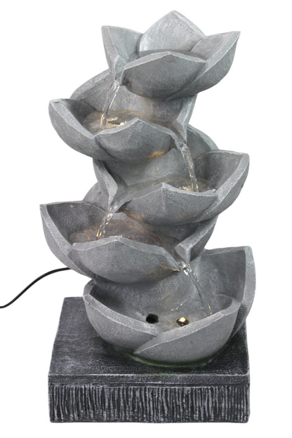 Springbrunnen BK901 mit LED Beleuchtung Gartenbrunnen Skulptur Gartenfigur Wasserspiel 47cm Kaskade