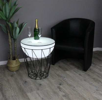 LED Couchtisch 56x50cm PL500 Beistelltisch beleuchtet modern Lounge Tisch Leuchtmöbel