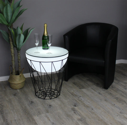 LED Couchtisch 56x50cm PL500 Beistelltisch beleuchtet modern Lounge Tisch Leuchtmöbel
