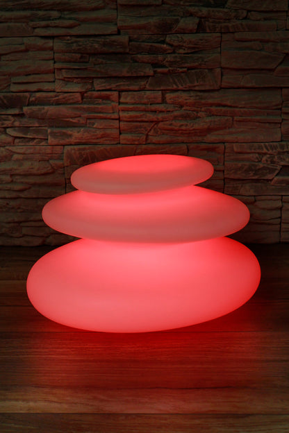 Design Leuchten Arnusa Oasis Lights Tischleuchte, mit Fernbedienung! Gartenlampe Nachttischlampe (Flatstones (42x42x29cm))