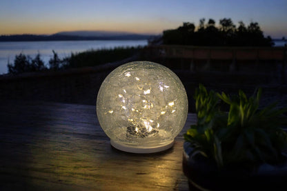 Solar Hängelampe & Tischlampe Leuchtkugel 2er Set Solarlampe 15 cm Boho-Stil mit hochwertigem Glas mit Jute Netz Gartendeko warmweiß