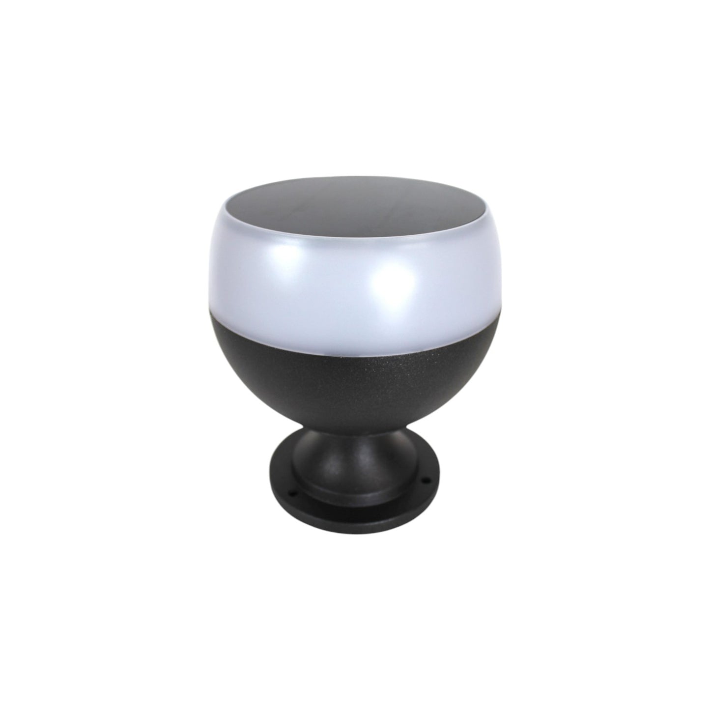 Solarleuchte Sockelleuchte 20x18 cm Duo Color warmweiß kaltweiß Tischlampe Außenleuchte Solarlampe modern Aluminium