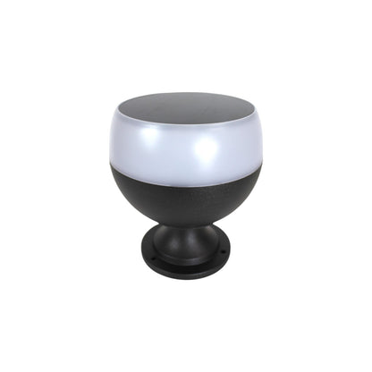 Solarleuchte Sockelleuchte 20x18 cm Duo Color warmweiß kaltweiß Tischlampe Außenleuchte Solarlampe modern Aluminium