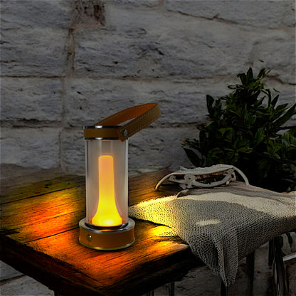 LED Akku Tischlampe Retro Tischleuchte kabellos Touch dimmbar 3 Leuchtfarben Camping Lampe Gartentischleuchte