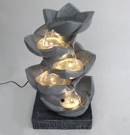 Springbrunnen BK901 mit LED Beleuchtung Gartenbrunnen Skulptur Gartenfigur Wasserspiel 47cm Kaskade