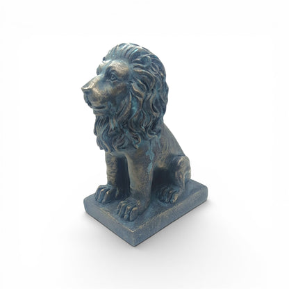 Löwe Solar Brunnen Wasserspeier solarbetrieben – Teichfigur mit Solarpumpe & Wasserspiel – Gartendeko aus Polyresin in Bronze-Optik 21×13x10 cm Solarteichfigur für Gartenteich & Wasserlauf