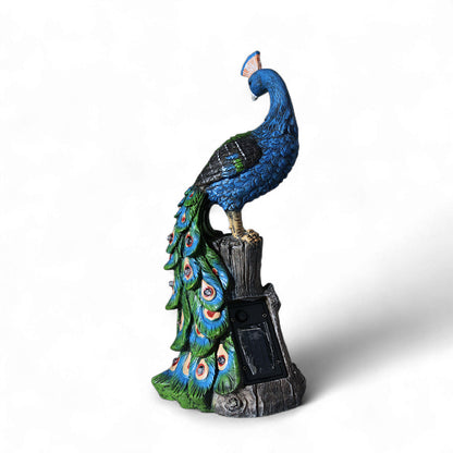 Solar Gartenfigur Pfau Gartendeko beleuchtet Solarleuchte Farbwechsel 31 cm Solarlampe Tierfigur Solarleuchte