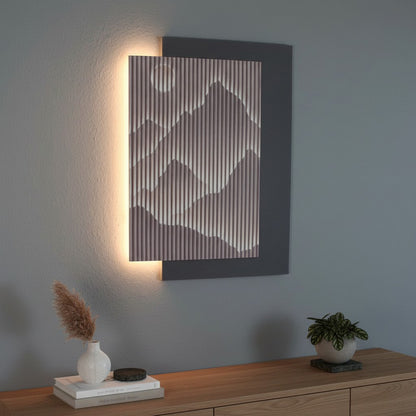 LED Wandbild mit indirekter Beleuchtung, modernes Wandbild mit Licht, USB, Fernbedienung, 60×80 cm WD005