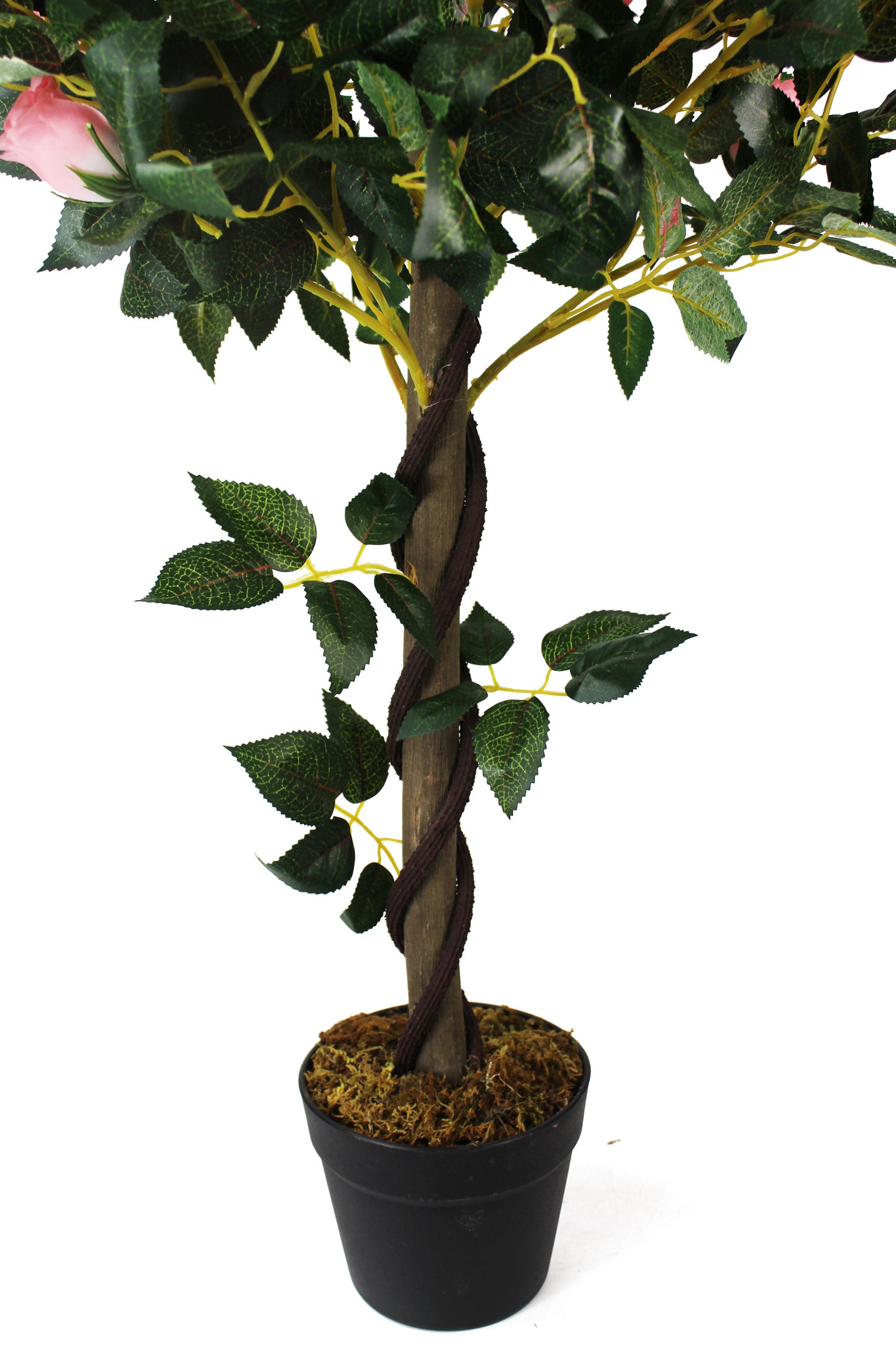Künstlicher Rosenstamm 90 cm Rosa mit 21 Rosen und 259 Blätter Kunstrose künstliche Rose Kunstpflanze