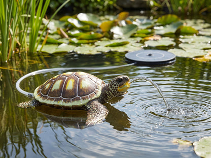 Wasserspeier Schildkröte schwimmend Solar Wasserspiel Teichdekoration Springbrunnen