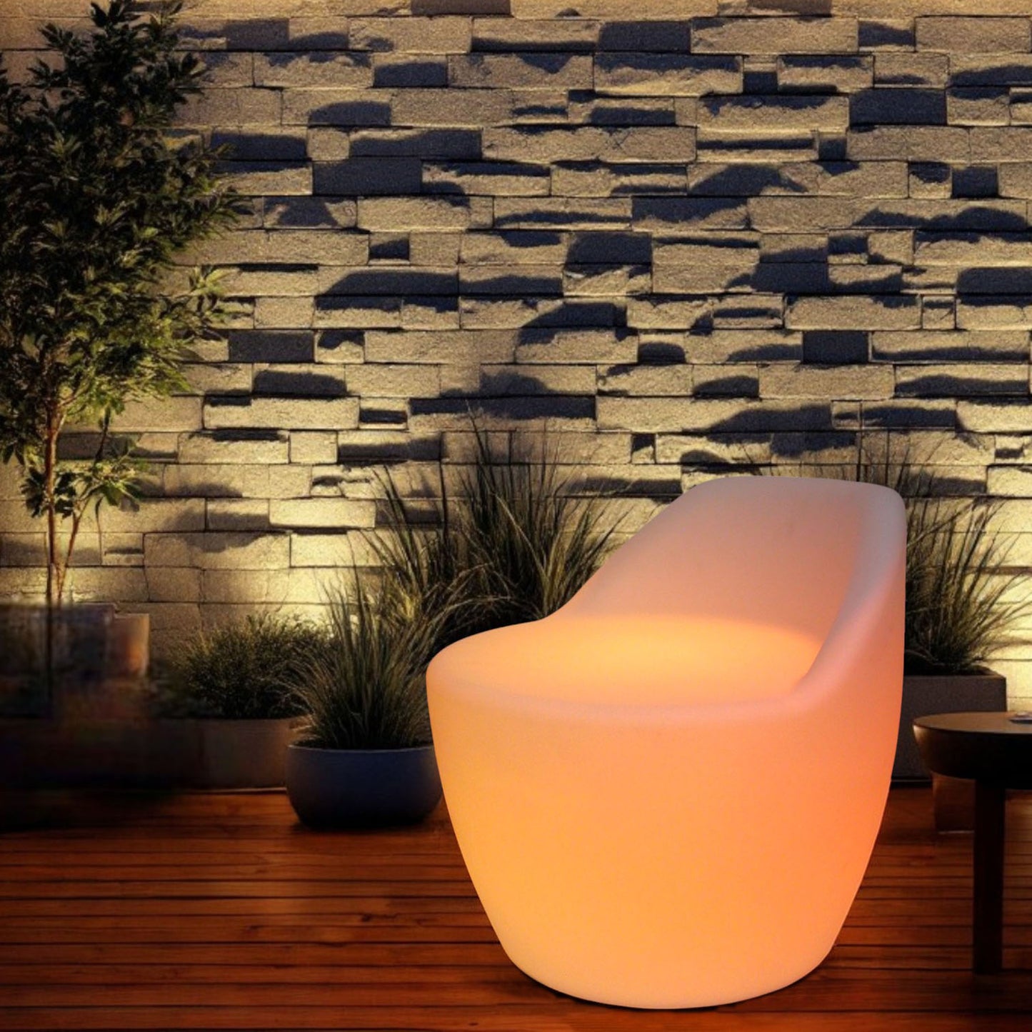 Cocktailsessel mit LED Beleuchtung Sessel Lounge Bar Möbel mit Akku 54 cm PL605 Leuchtsitz