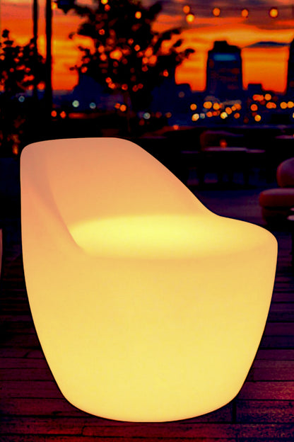 Cocktailsessel mit LED Beleuchtung Sessel Lounge Bar Möbel mit Akku 54 cm PL605 Leuchtsitz