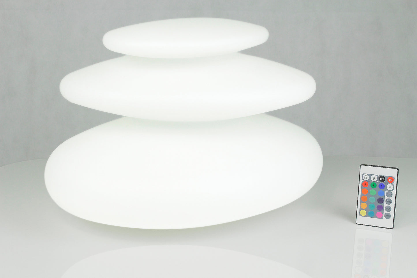 Design Leuchten Arnusa Oasis Lights Tischleuchte, mit Fernbedienung! Gartenlampe Nachttischlampe (Flatstones (42x42x29cm))