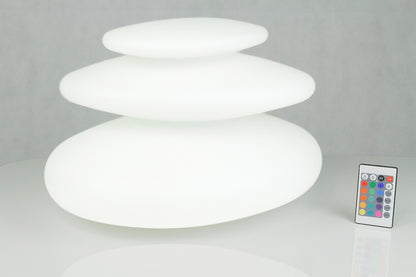 Design Leuchten Arnusa Oasis Lights Tischleuchte, mit Fernbedienung! Gartenlampe Nachttischlampe (Flatstones (42x42x29cm))