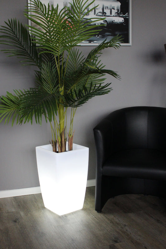 Solar Blumenkübel 50x30 cm LED RGB Blumentopf modern eckig Pflanzkübel