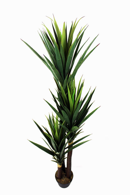 Künstliche Yucca Palme 150 cm 153 Blätter Kunstpalme Kunstpflanze