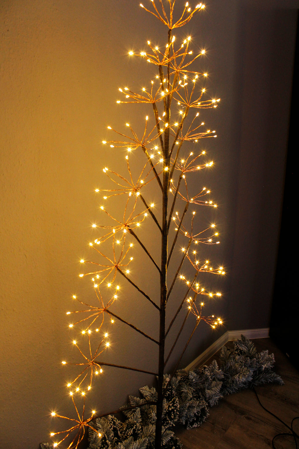 LED Baum elegance Feuerwerk Kupfer Leuchtbaum warmweiß Dekoleuchte