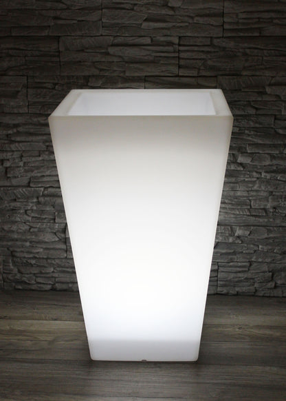 Großer LED Blumenkübel 69,5 x 45 cm beleuchtet RGB mit Fernbedienung Pflanzkübel modern Blumentopf Akku und Netzkabel Indoor § Outdoor