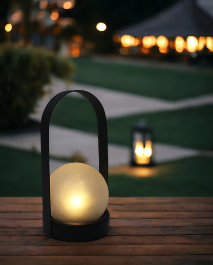 Solarleuchte Tischleuchte mit Glaskugel warmweiß Windlicht Dekoleuchte Solarlampe