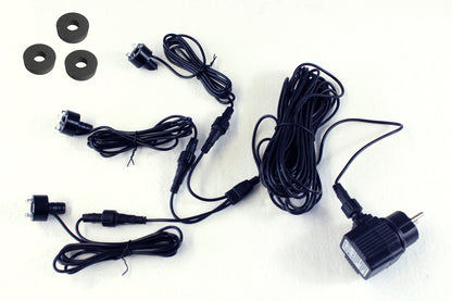 Springbrunnen Beleuchtung 3er Set LED 10m Kabel + Netzteil Quellsteinbeleuchtung
