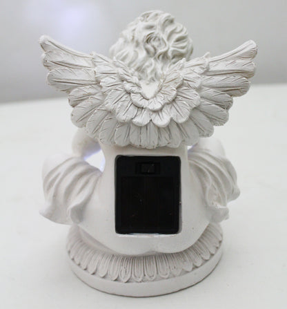 Solarleuchte Engel mit Glaskugel Gartenfigur Deko Solarlampe Figur